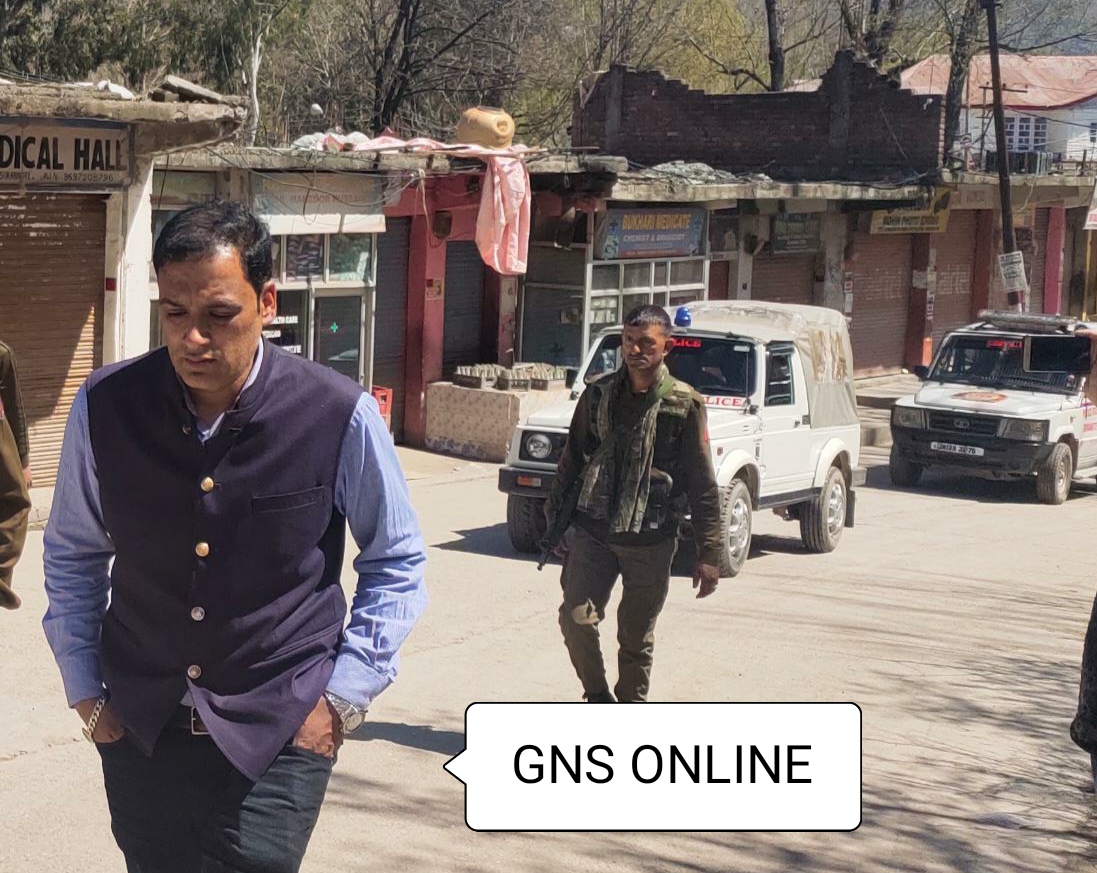 Naib Tehsildar Surankote Visits Main Market Surankote To review the present scenario over Covid 19 pandemic.