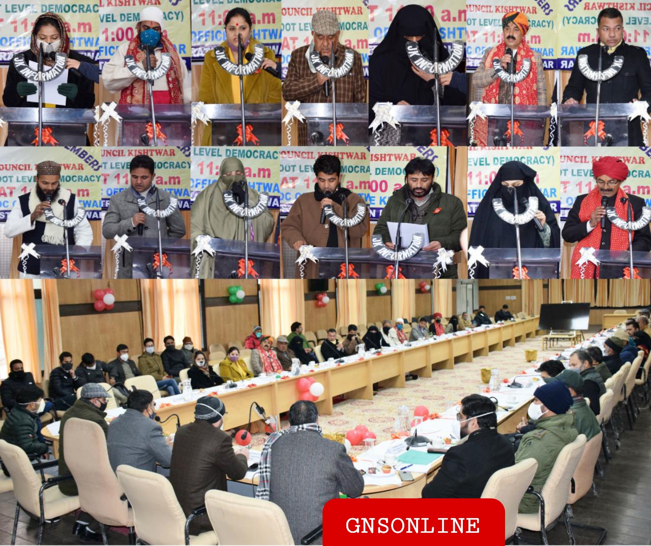 District Adminisration Kishtwar organised oath ceremony of newly elected DDC members