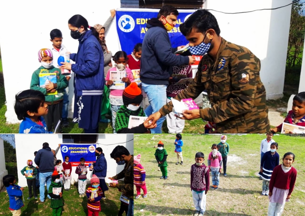 Global Peace Foundation holds educational awareness camp at village Narode, Distributed Books, Stationary among poor children