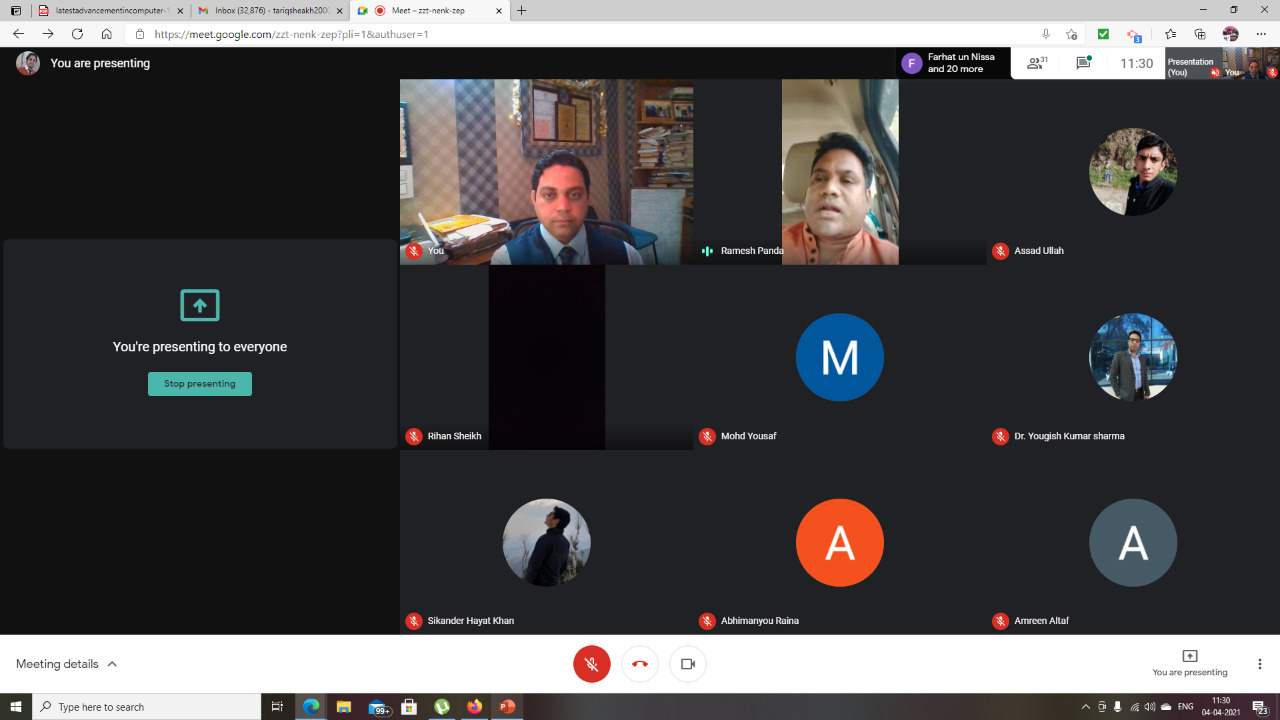 Govt. Degree College Poonch organises a webinar on “Advances in Computational Science”