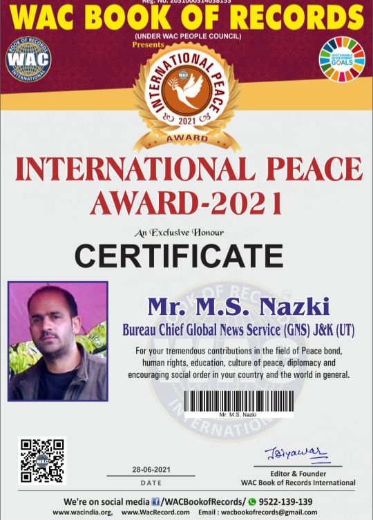 Nazki gets 4th International Award