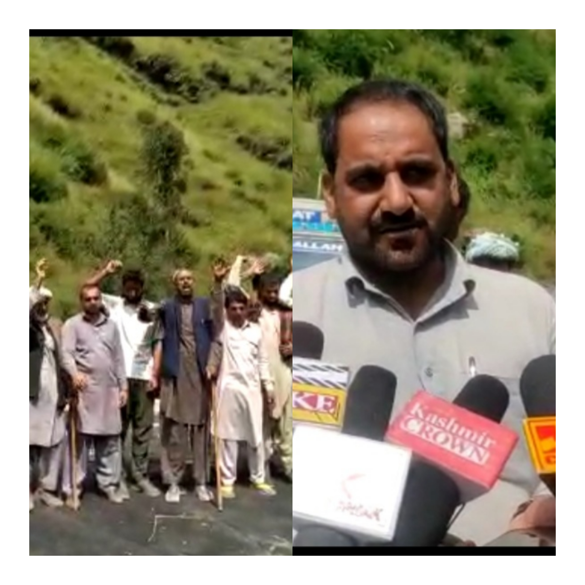 Protest Against PMGSY Held in Mangota Village of Thannamandi; Using Sub standard Material in Black Topping of Road Alleged.