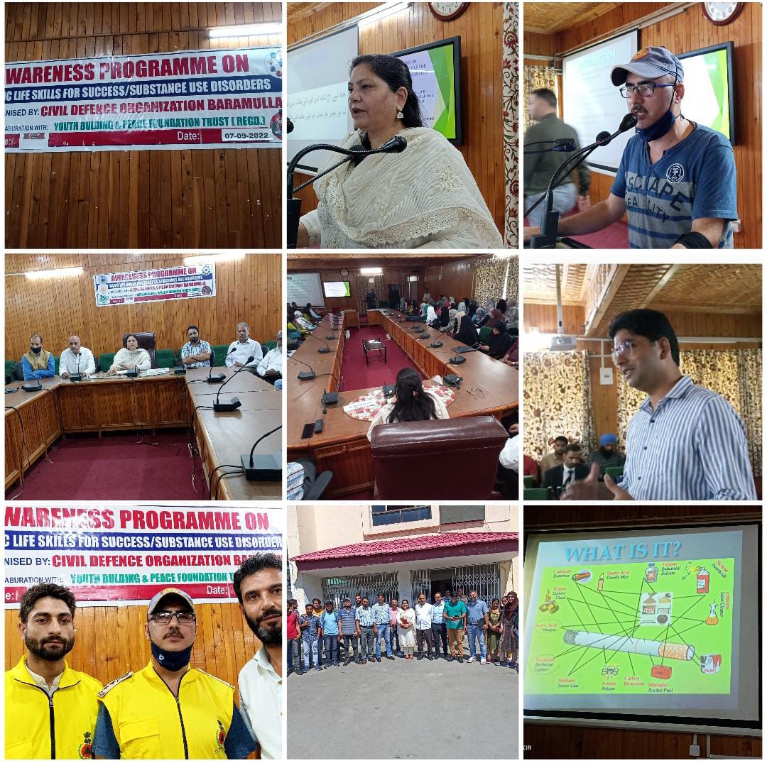 Civil defence Baramulla and GMC Baramulla in collaberation with Faculty of Agriculture Wadura held a Programme on Basic Skill for Success and Substance use of disorder Drug Addiction