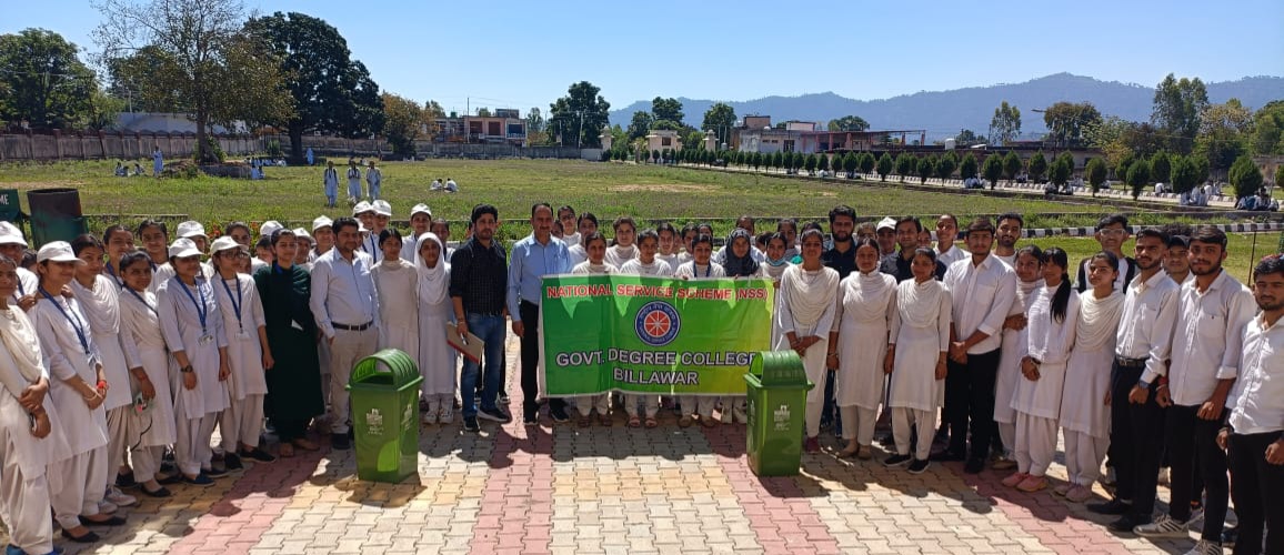 NSS unit of GDC Billawar Organised  Cleanliness Drive in College Premises