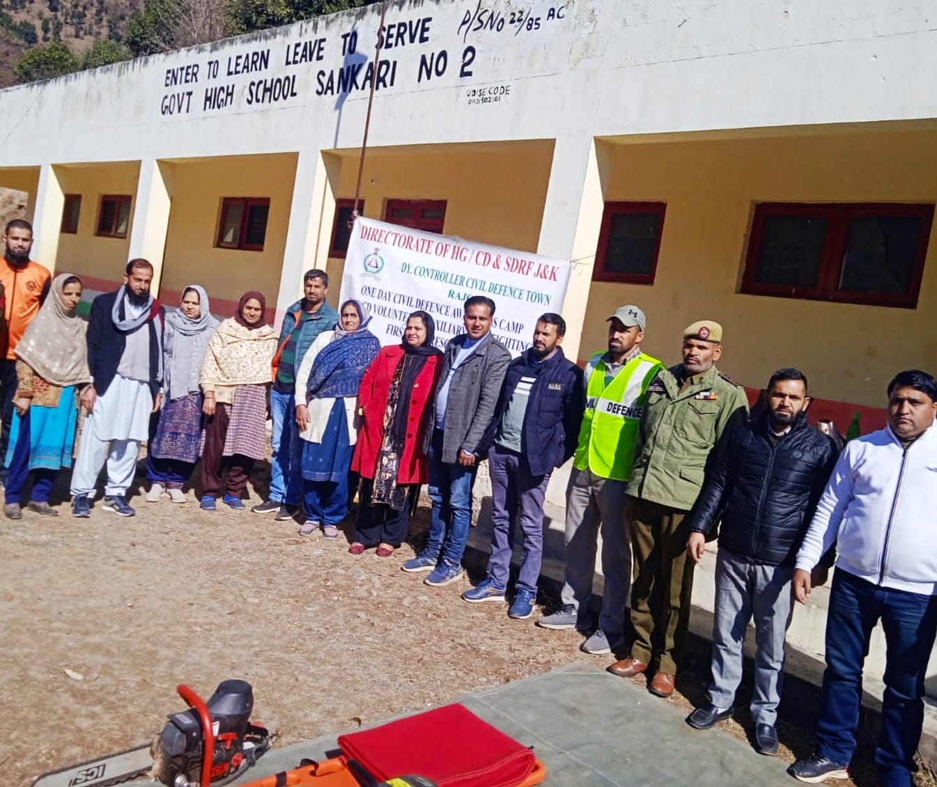Civil Defence Rajouri organised awareness camp at HS Sankari-2