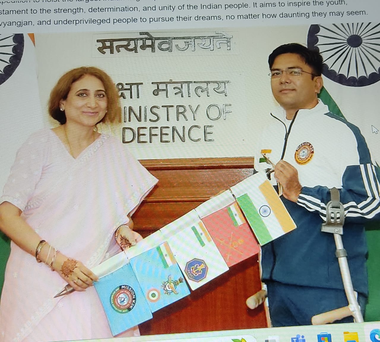 MoD’s first Divyangjan expedition: Flagged off in Delhi by Additional Secretary MoD.