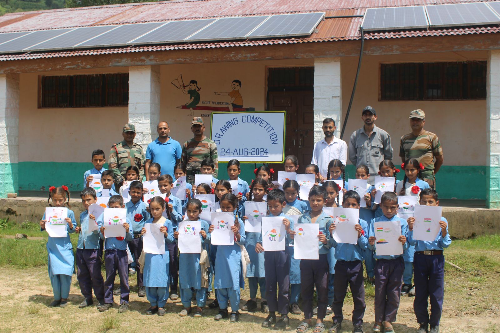 Indian Army Organizes Painting Competition at Government Model Higher Secondary School, Badnota