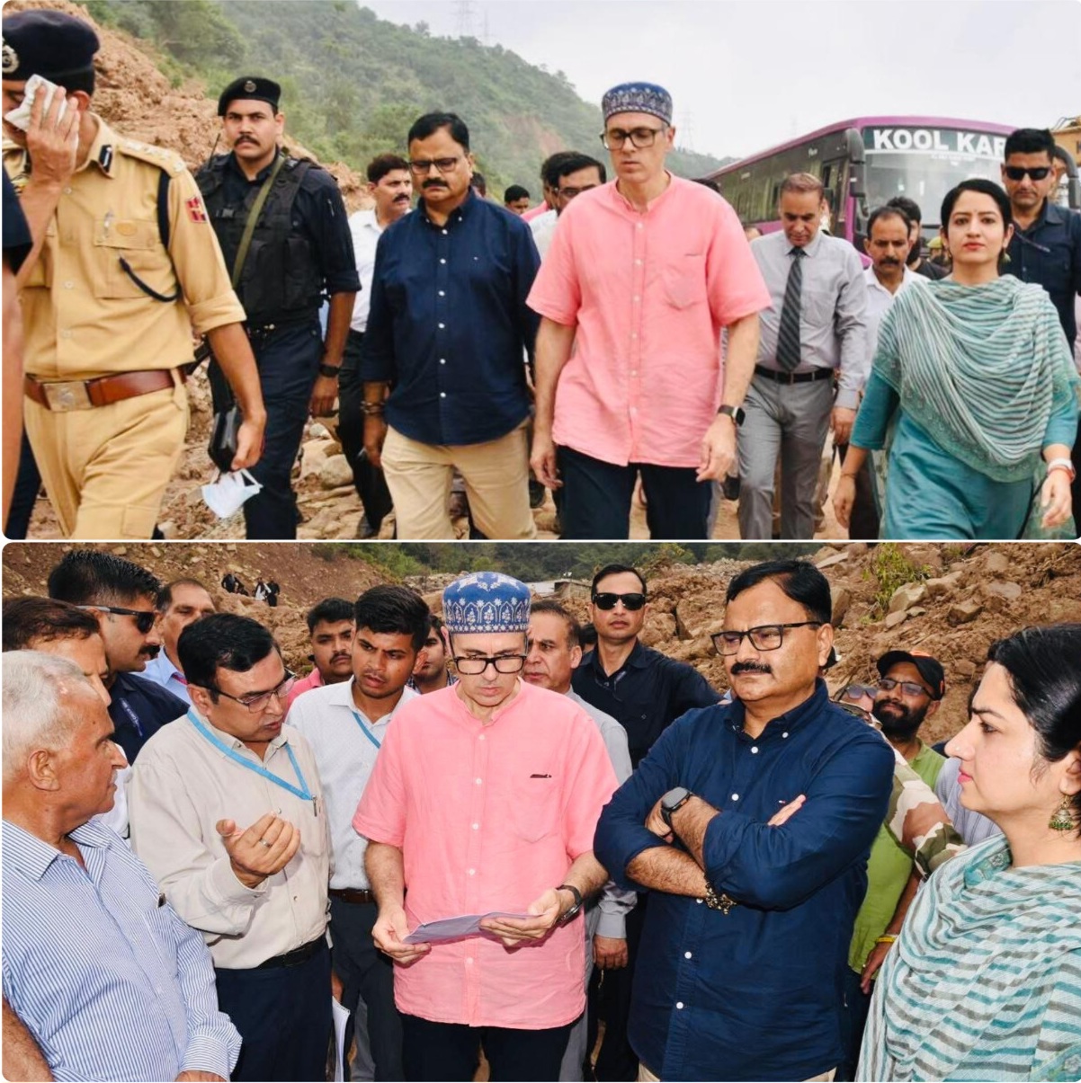 CM Omar Abdullah, Minister Javed Rana Inspect Restoration Work on NH-44 in Udhampur