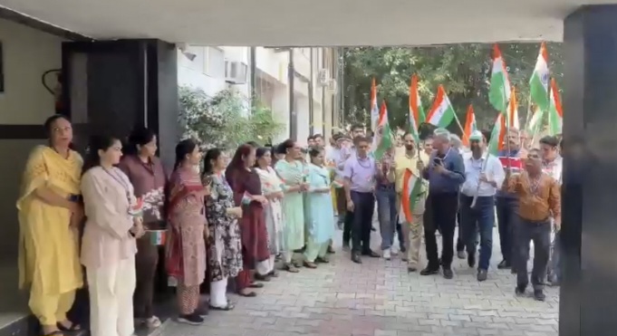 Tiranga Rally Held at Mechanical & Hospital Engineering Department in Jammu