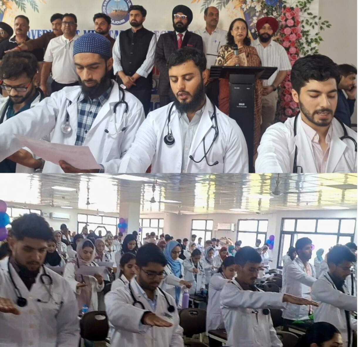 GMC Rajouri Holds Oath Ceremony for 150 MBBS Students of Batch 2026 ; MBBS Intake Rises from 100 to 150 Seats; Principal Dr A.S. Bhatia, Faculty and Staff Appreciated for Institutional Growth